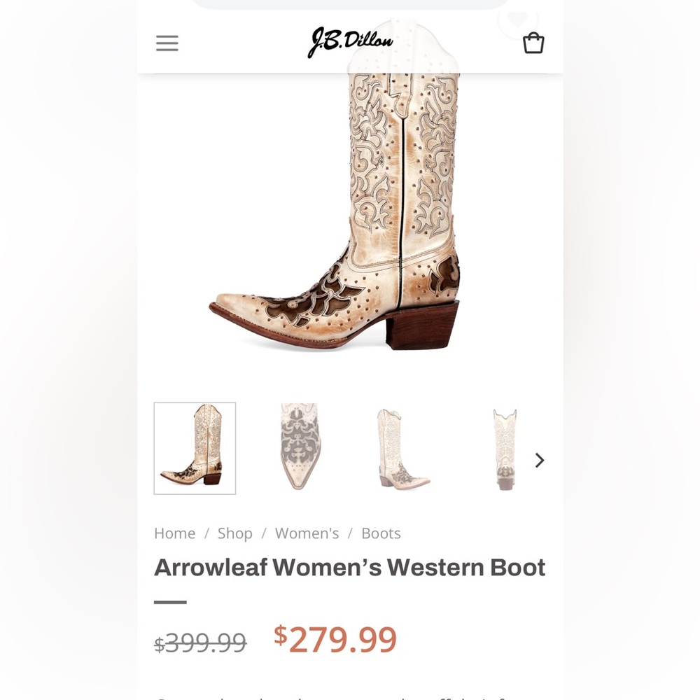 J.B. Dillon Arrowleaf cowgirl boots - Picture 2 of 16